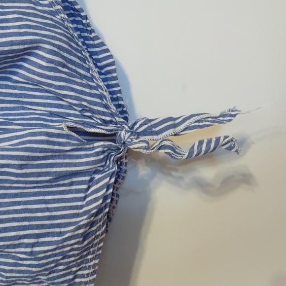 Miss Majesty Top Stripes and Embroidered Roses Size 10/12 Navy White Red Ties - Picture 3 of 5